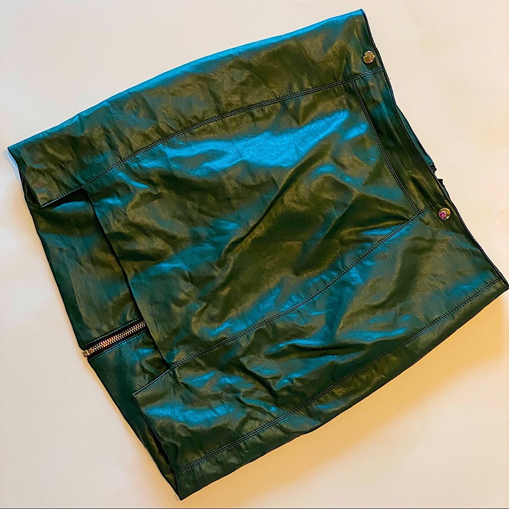 Emerald green mini skirt